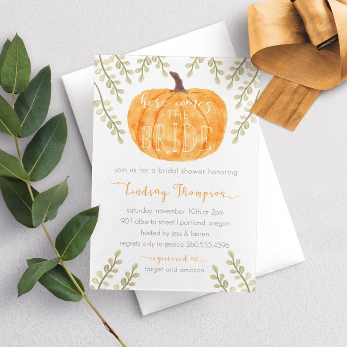 fall bridal shower invitation