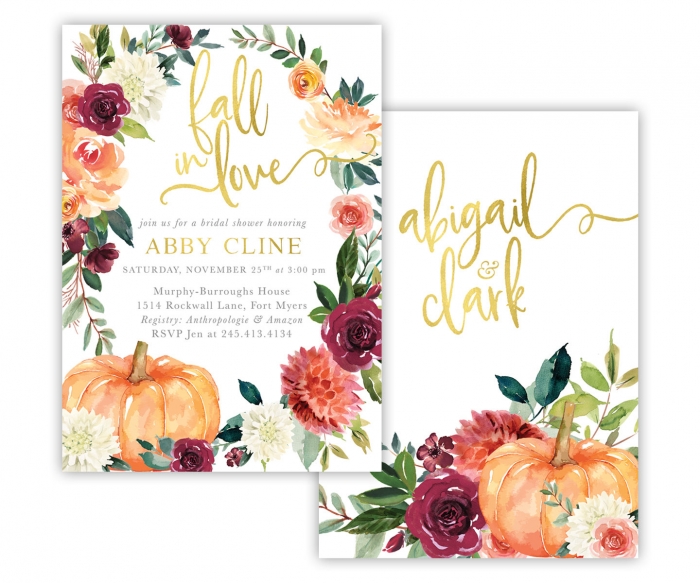 fall bridal shower invitations