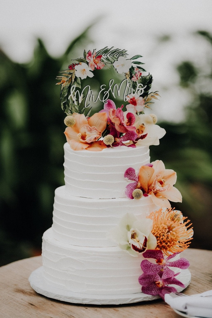 tropical wedding cake topper etsy 