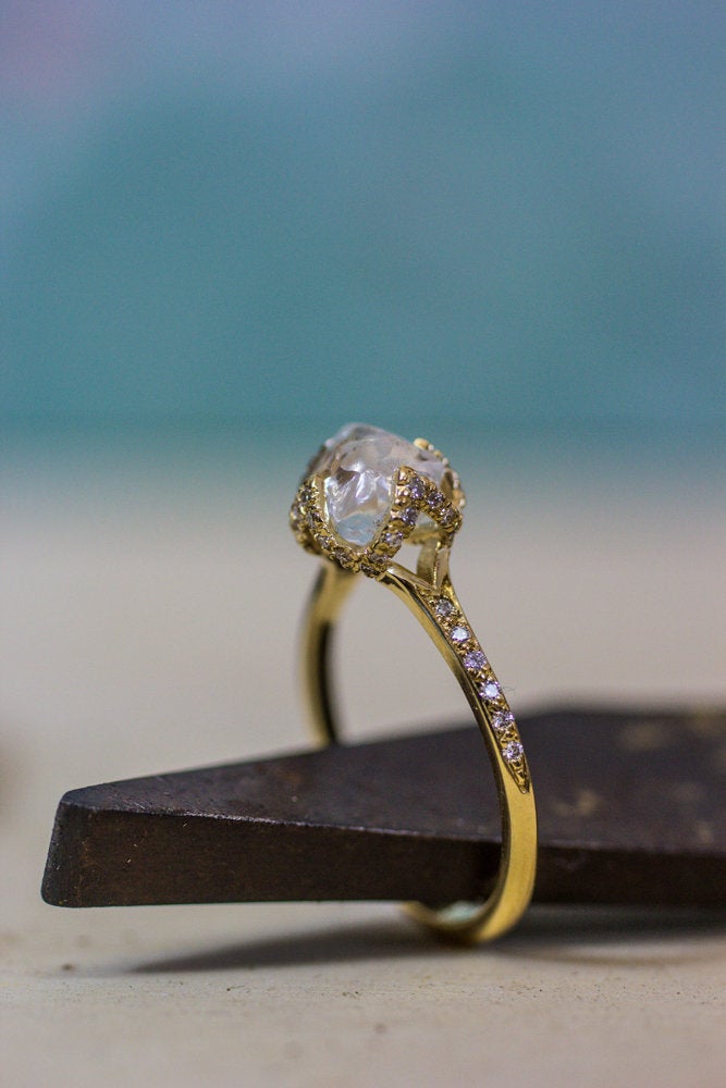 raw diamond ring