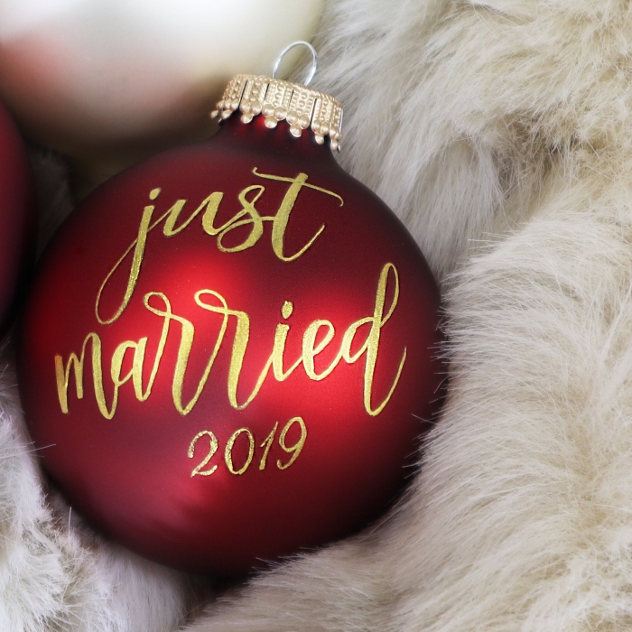just married christmas ornament 