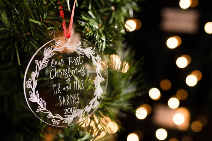 newlywed christmas ornament 