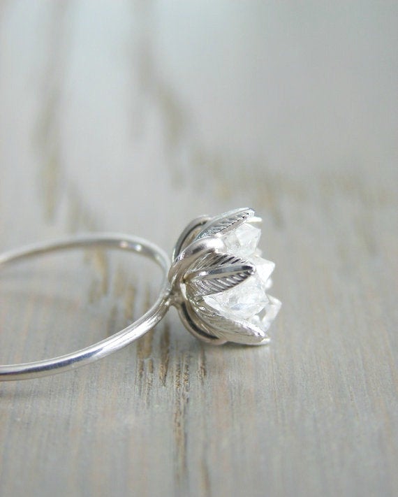 raw diamond engagement ring etsy 