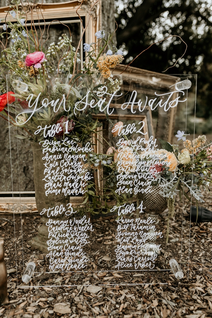 small wedding table chart