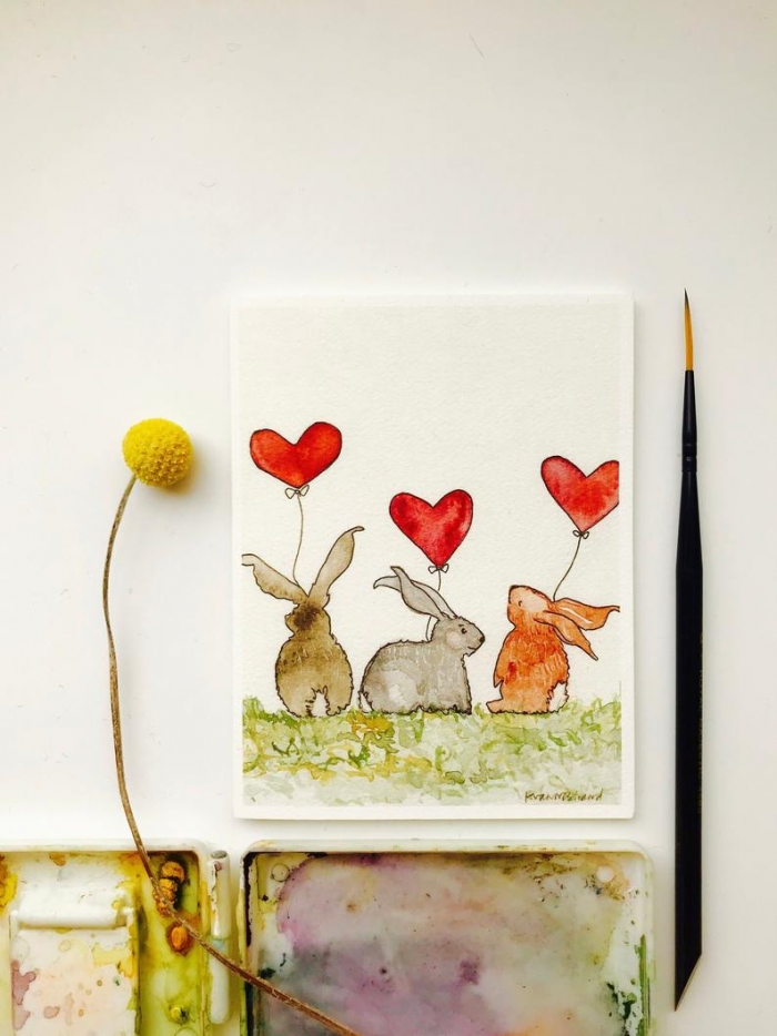 cute valentine card animals