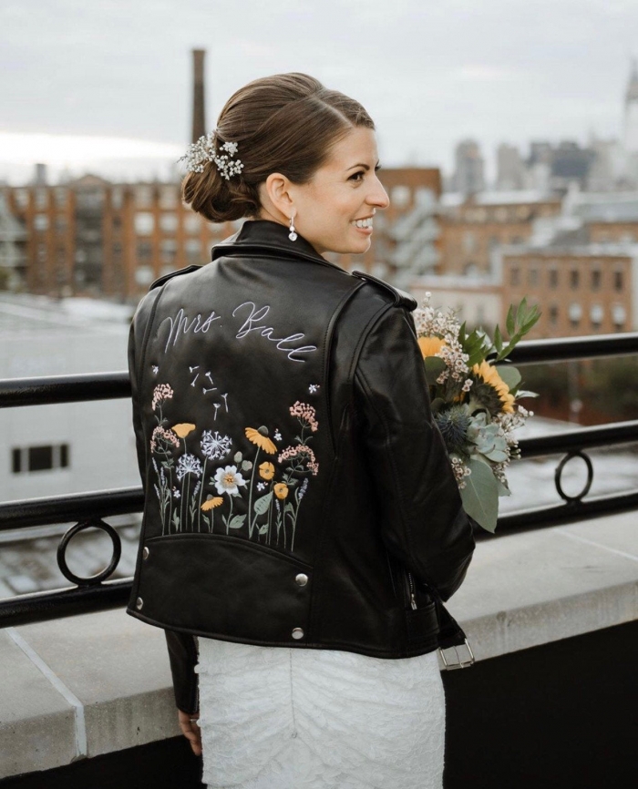 embroidered bridal jacket