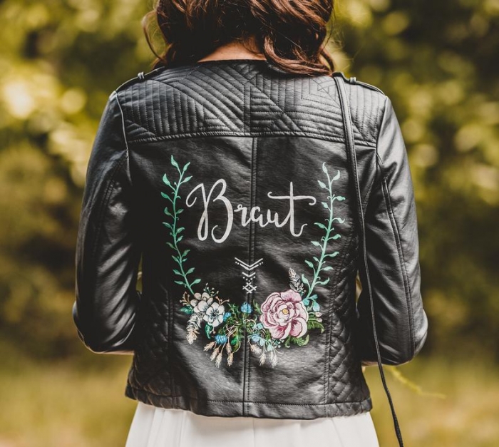 leather bridal jacket 