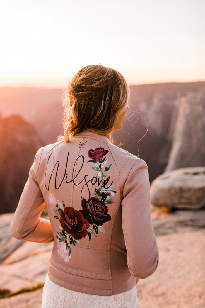 leather bridal jacket hand painted etsy 