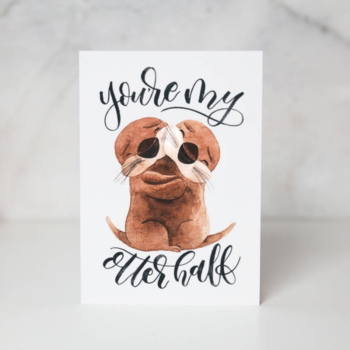 otter greeting card cute 