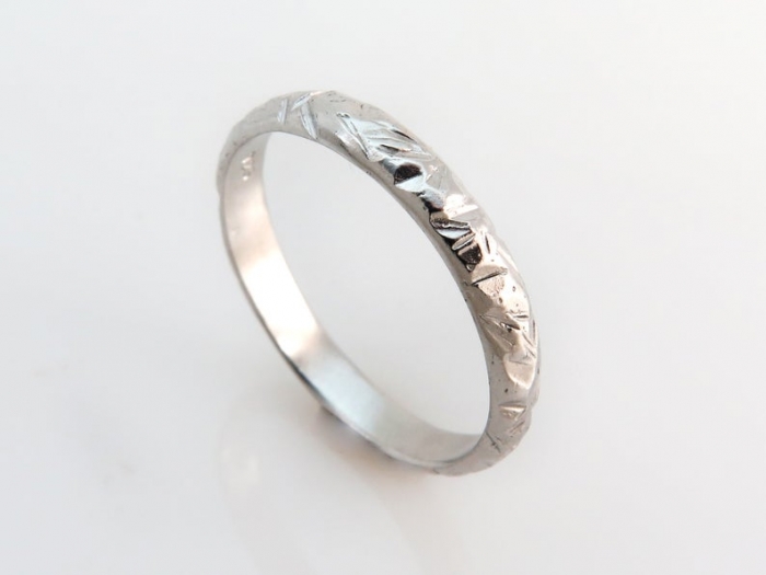 hammered wedding band 