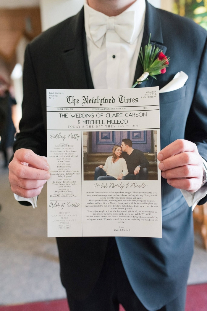 unique wedding program newspaper 