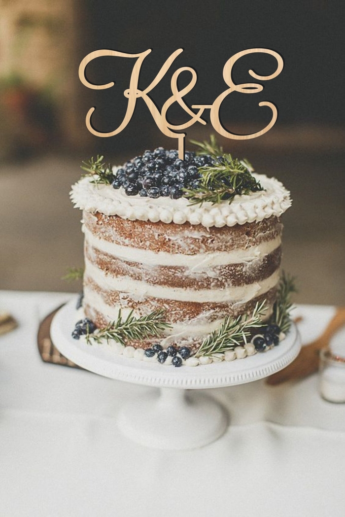 initial wedding cake topper
