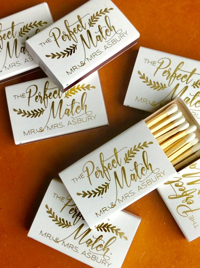 match wedding favors 