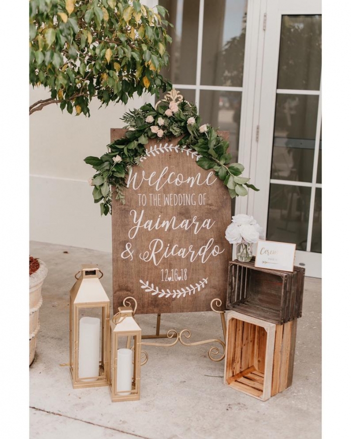 wooden wedding sign 