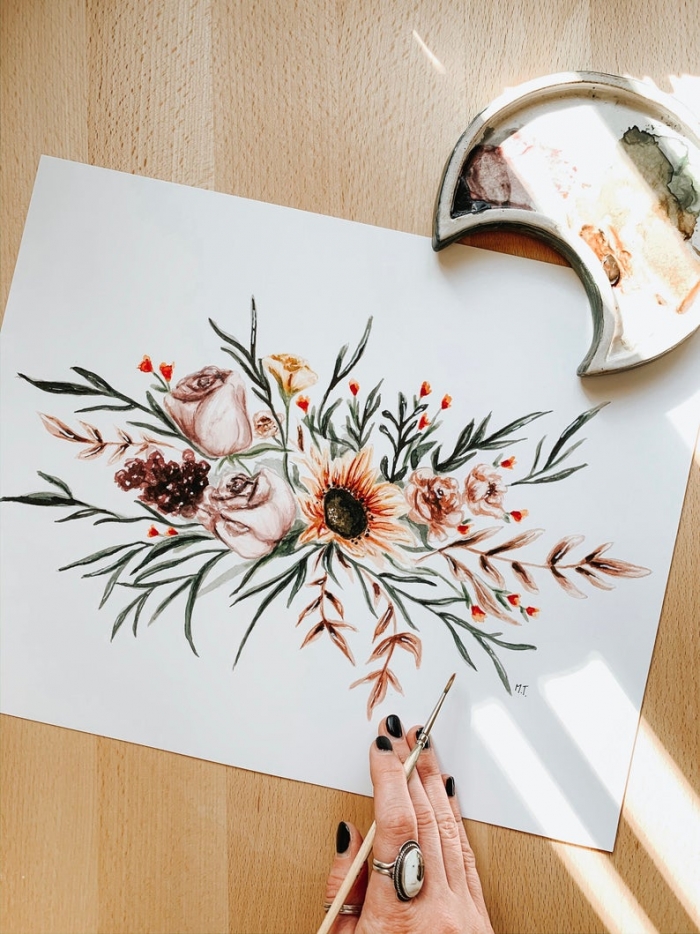 floral watercolor print 