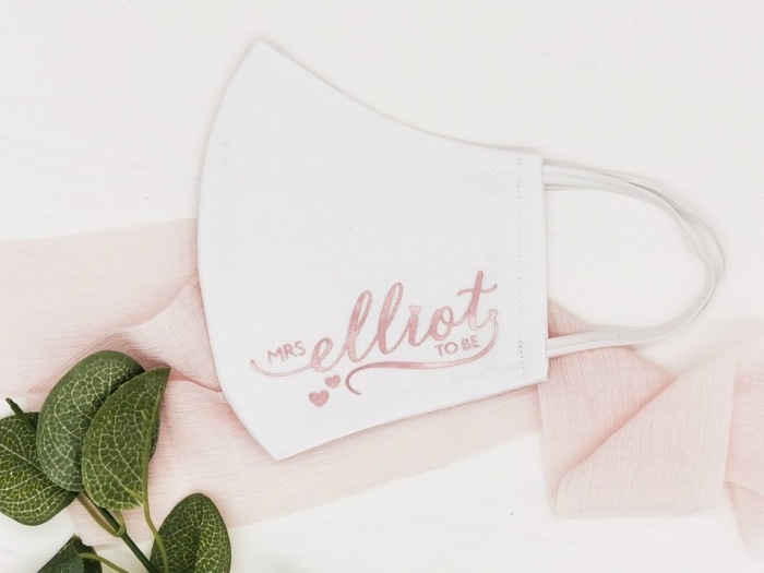 personalized bridal face mask 