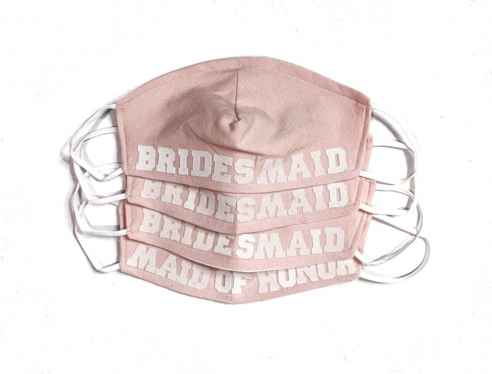 bridal party face mask etsy pink