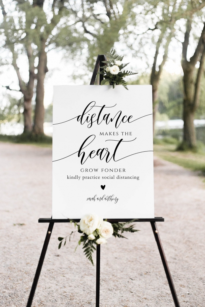 covid wedding signs