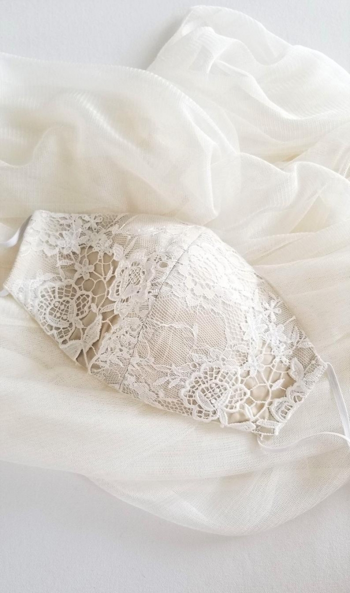 lace bridal face mask 