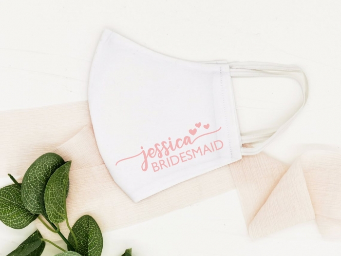 personalized wedding party face mask